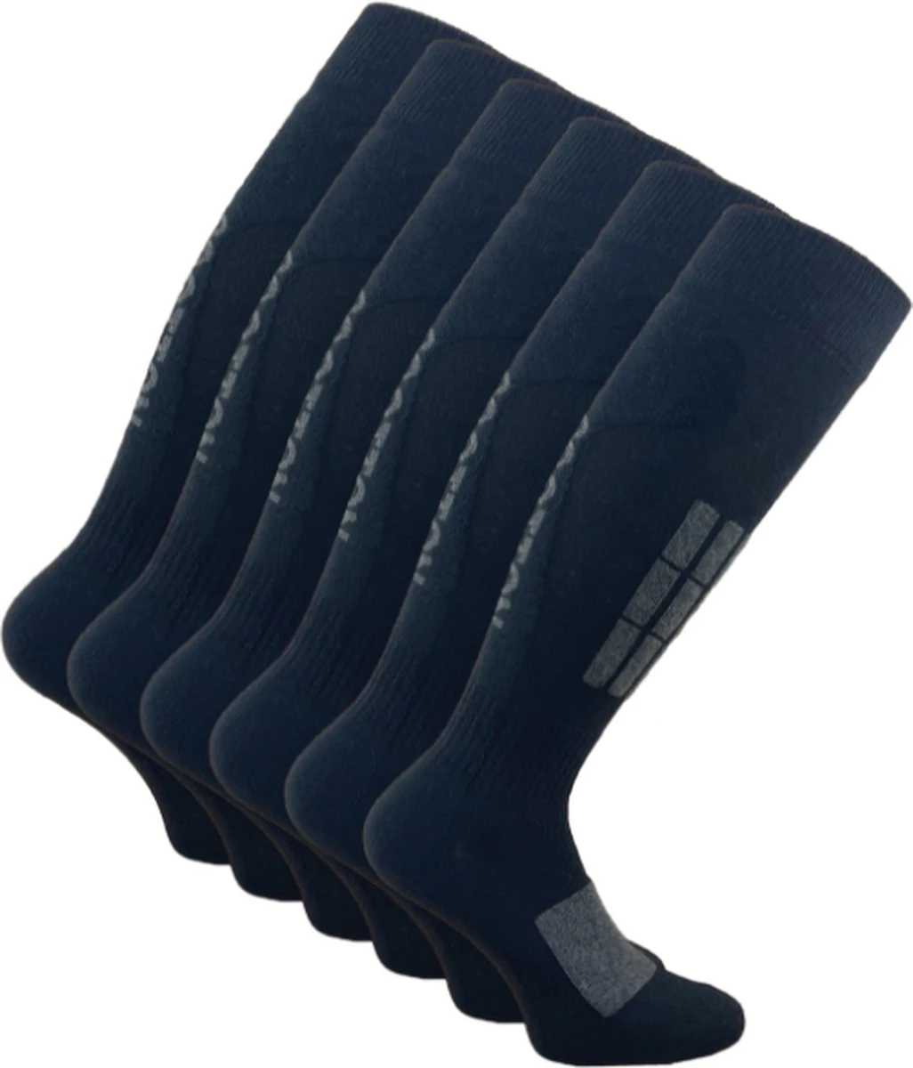 6 Paar Skisokken - Wintersportsokken - Zwart - Maat 35-38 4 6 Paar Skisokken - Wintersportsokken - Zwart - Maat 35-38 - Afbeelding 2