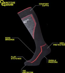 94activewear Skisokken Heren - Maat 43/46 - Merino Wol - Thermo Skisokken - Wintersportsokken - Warme & Droge Voeten - Naadloos - Zwart -SINNER || Brunotti || Barts Verkoop 1058x1200 1