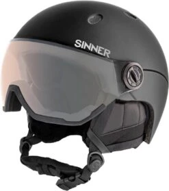 Sinner Titan Visor Trans+ Skihelm Met Vizier | Matte Black | Orange Cat 1-3 | Maat: 63 - 64 Cm