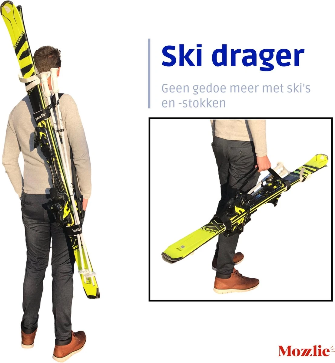 Verstelbare Ski Drager/skidrager - Draagband - Ski Carrier Voor Tijdens De Wintersport 3 Verstelbare Ski Drager/skidrager - Draagband - Ski Carrier Voor Tijdens De Wintersport