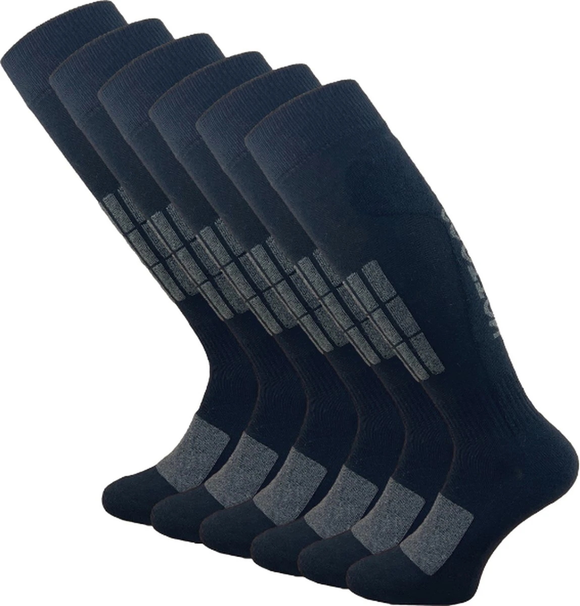 6 Paar Skisokken - Wintersportsokken - Zwart - Maat 35-38 3 6 Paar Skisokken - Wintersportsokken - Zwart - Maat 35-38