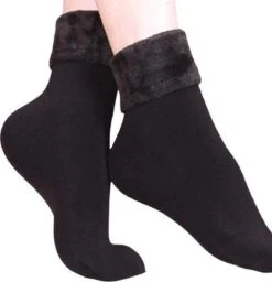 Winkrs - Winter Thermo Sokken Dames Maat 36-41 - Zwart - Gevoerd