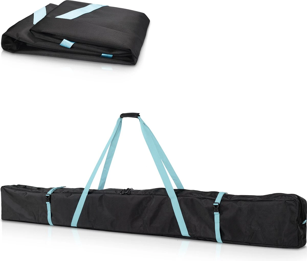 Navaris Skitas Heren En Dames - Tas Voor Een Paar Ski's En Skistokken - Hoes Met Ritssluiting En Schouderriemen - Wintersporttas In Zwart/turkoois 5 Navaris Skitas Heren En Dames - Tas Voor Een Paar Ski's En Skistokken - Hoes Met Ritssluiting En Schouderriemen - Wintersporttas In Zwart/turkoois - Afbeelding 3