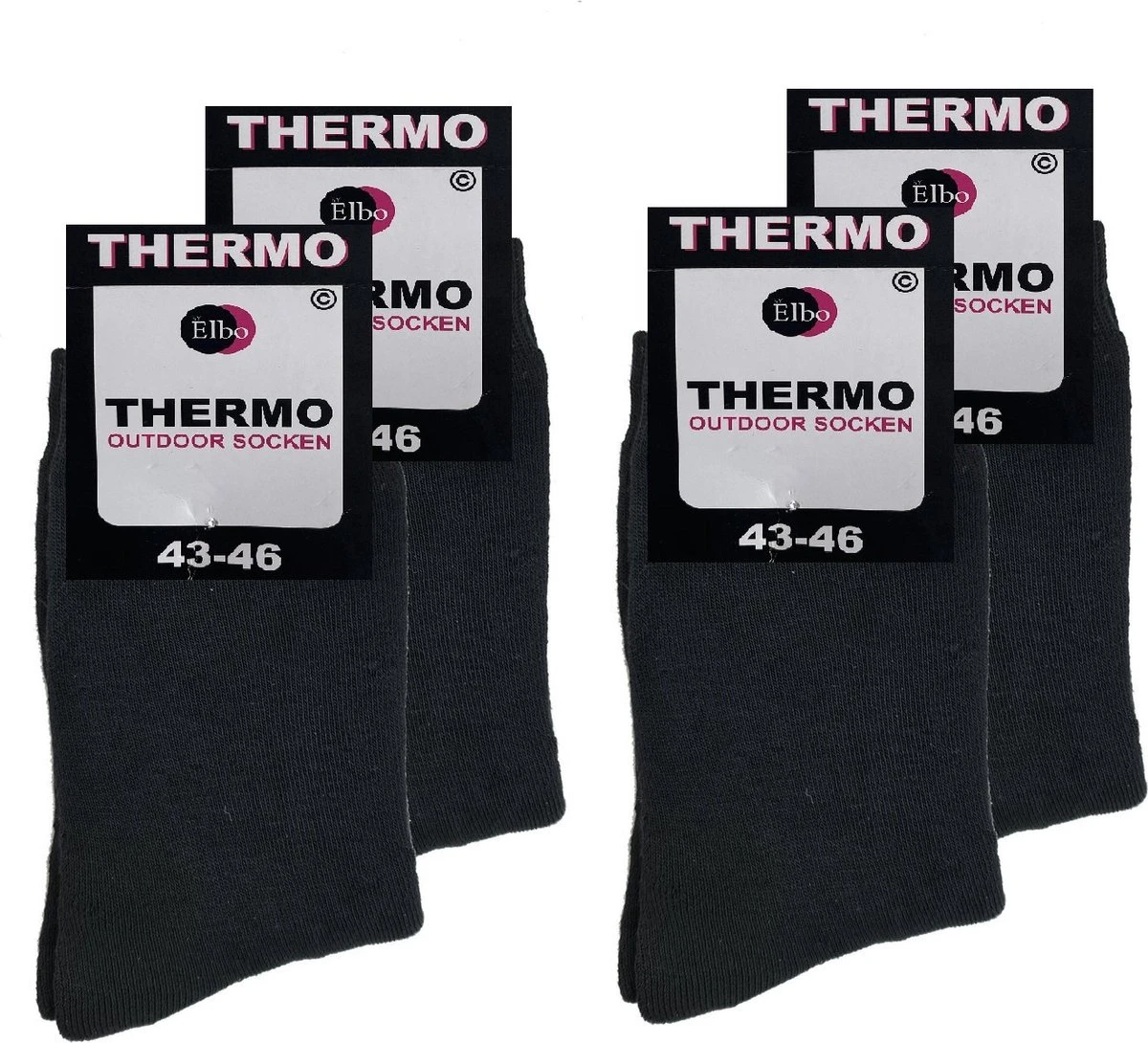 Thermo Sokken ByElbo – 4pack – Maat 43-46 – Badstof Voering – Zwart - Sport Thermo Sok - Thermisch - Warm Sock - Wandelsokken - Winter Ski Sokken - 3 Thermo Sokken ByElbo – 4pack – Maat 43-46 – Badstof Voering – Zwart - Sport Thermo Sok - Thermisch - Warm Sock - Wandelsokken - Winter Ski Sokken -