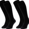 NOMAD® Skisokken Premium Merinowol 2-Pack | Maat 39/42 Zwart | Skiën / Snowboarden / Wandelen | Goede Vochtafvoer | Extra Versteviging | Ski Sokken Heren / Dames