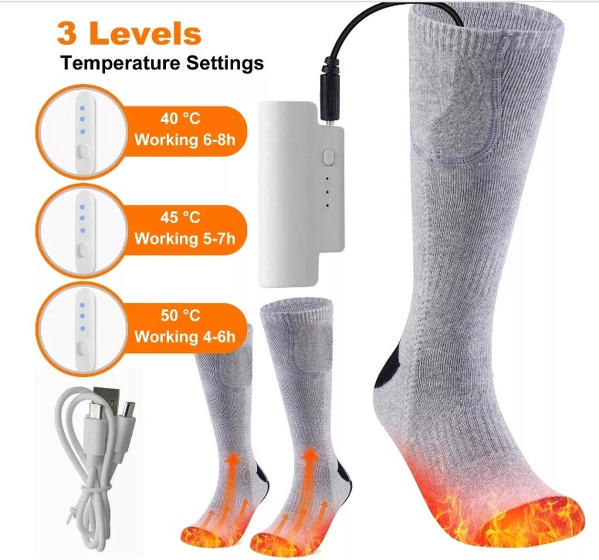 Batterij Elektrisch Verwarmde Sokken - Oplaadbaar Batterijsokken - Unisex | Swim Chicky & Swim Hunky 15 Batterij Elektrisch Verwarmde Sokken - Oplaadbaar Batterijsokken - Unisex | Swim Chicky & Swim Hunky - Afbeelding 13