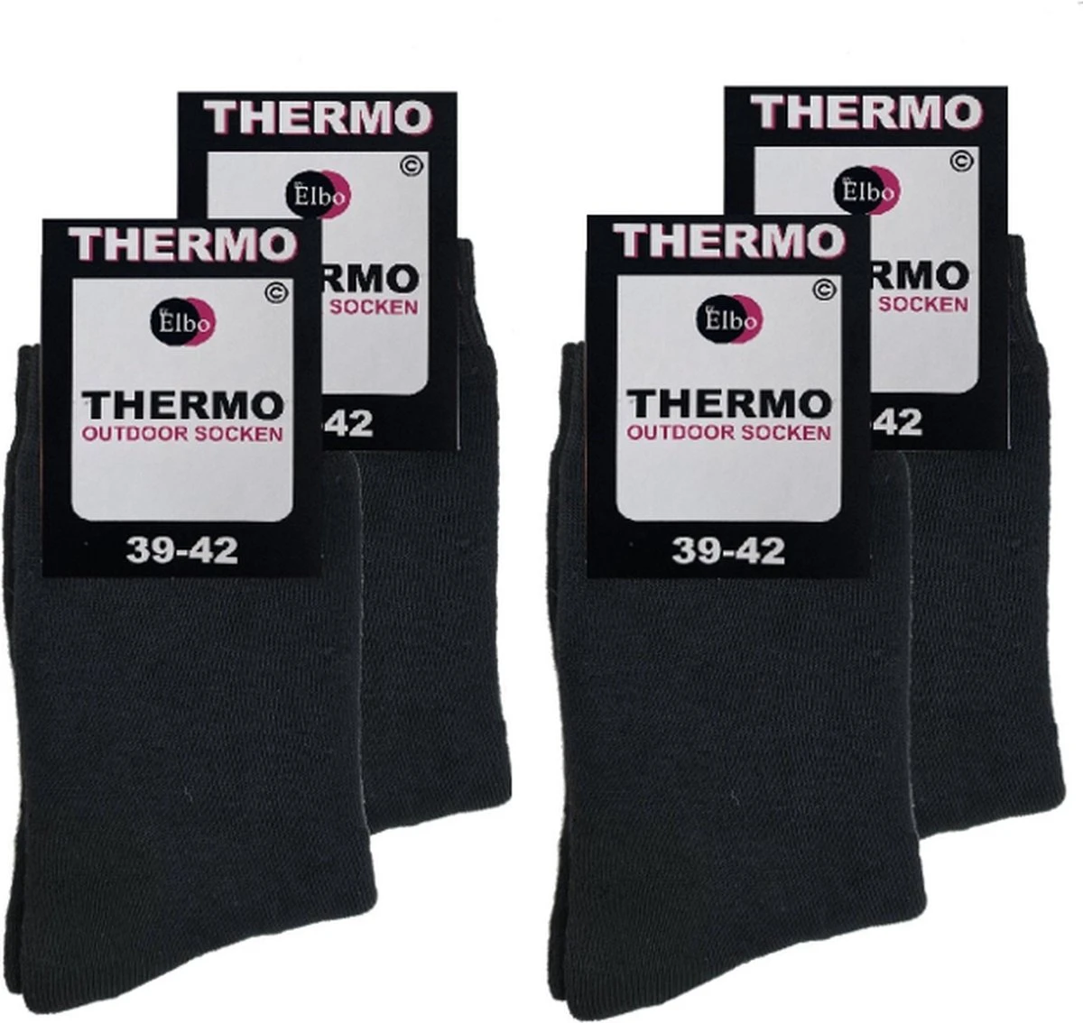 Thermo Sokken ByElbo – 4pack – Maat 39-42 – Badstof Voering – Zwart 2 Thermo Sokken ByElbo – 4pack – Maat 39-42 – Badstof Voering – Zwart