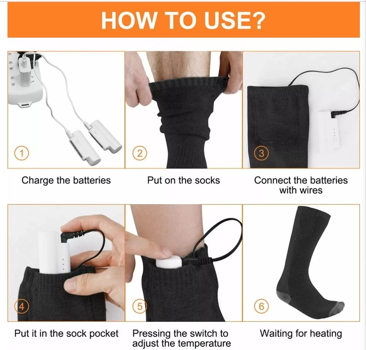 Batterij Elektrisch Verwarmde Sokken - Oplaadbaar Batterijsokken - Unisex | Swim Chicky & Swim Hunky 14 Batterij Elektrisch Verwarmde Sokken - Oplaadbaar Batterijsokken - Unisex | Swim Chicky & Swim Hunky - Afbeelding 12