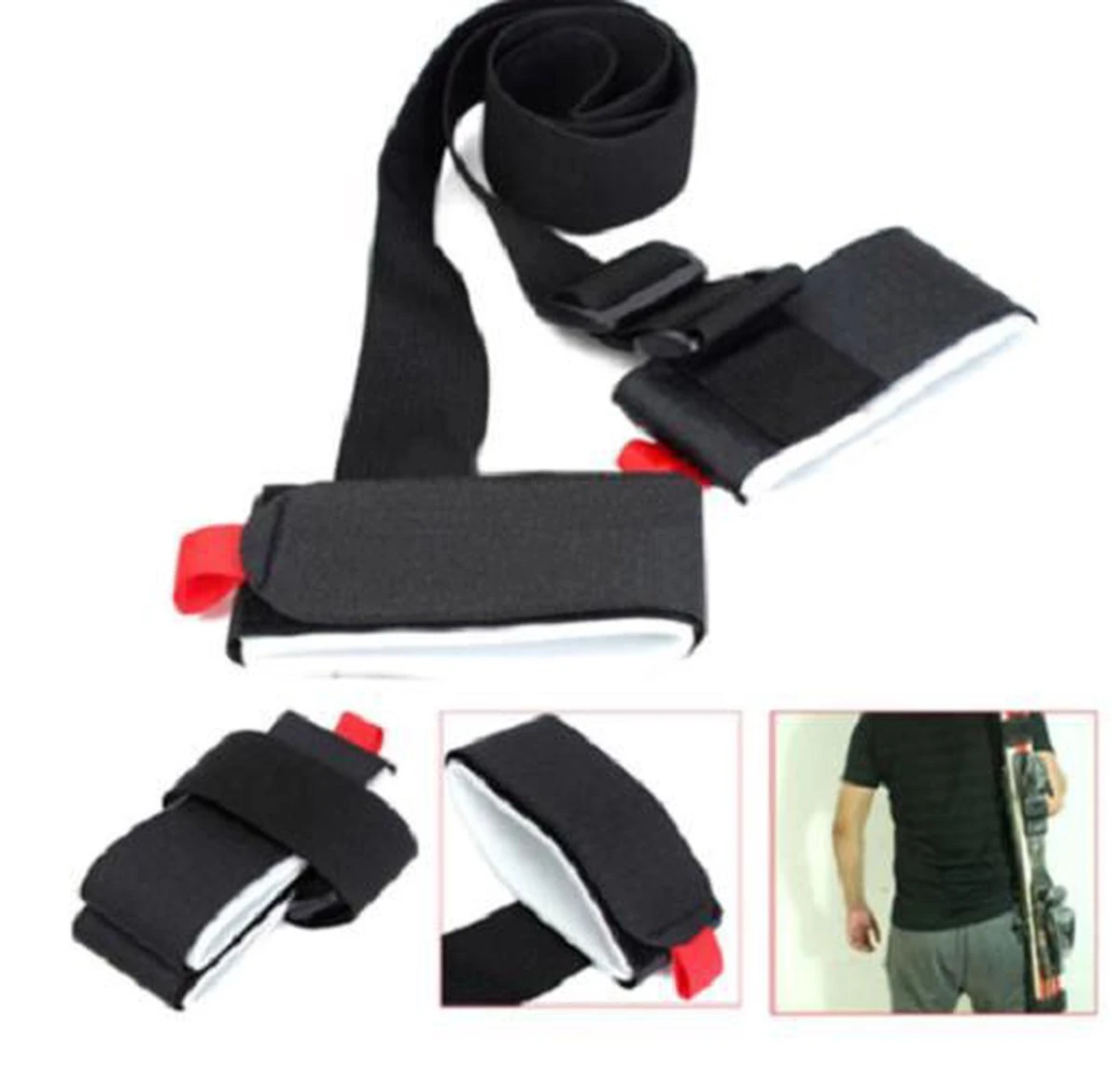 Skidrager - Draagband Voor Ski's En Skistokken - Wintersport Benodigdheden - Snowboarden 4 Skidrager - Draagband Voor Ski's En Skistokken - Wintersport Benodigdheden - Snowboarden - Afbeelding 2