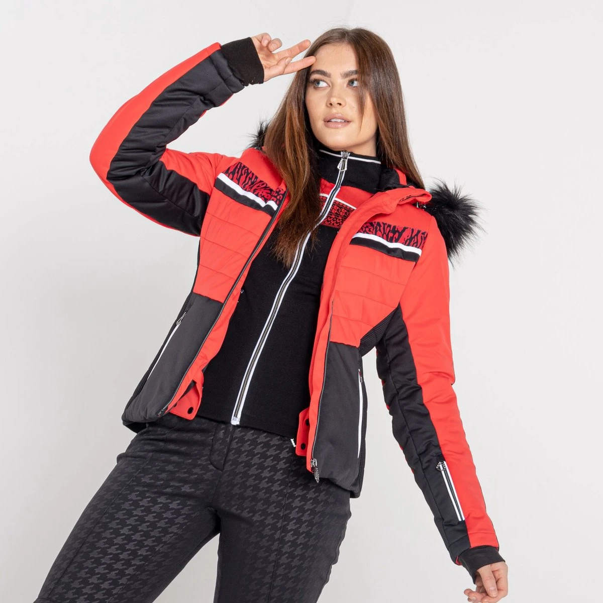 Dare 2b De Dare2B Dynamite Ski-jas - Wintersportjas - Dames - Waterdicht - Geïsoleerd - Rood 7 Dare 2b De Dare2B Dynamite Ski-jas - Wintersportjas - Dames - Waterdicht - Geïsoleerd - Rood - Afbeelding 5