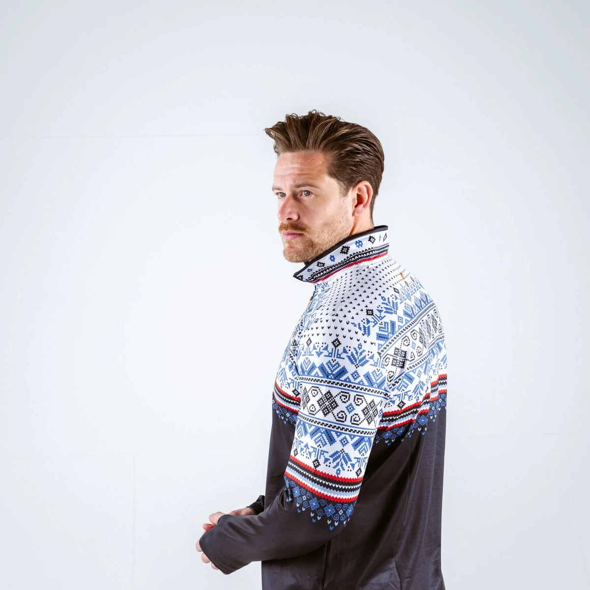 Gareth & Lucas Skipully The Fifteen - Heren M - 100% Gerecycled Polyester - Midlayer Sportshirt - Wintersport 5 Gareth & Lucas Skipully The Fifteen - Heren M - 100% Gerecycled Polyester - Midlayer Sportshirt - Wintersport - Afbeelding 3