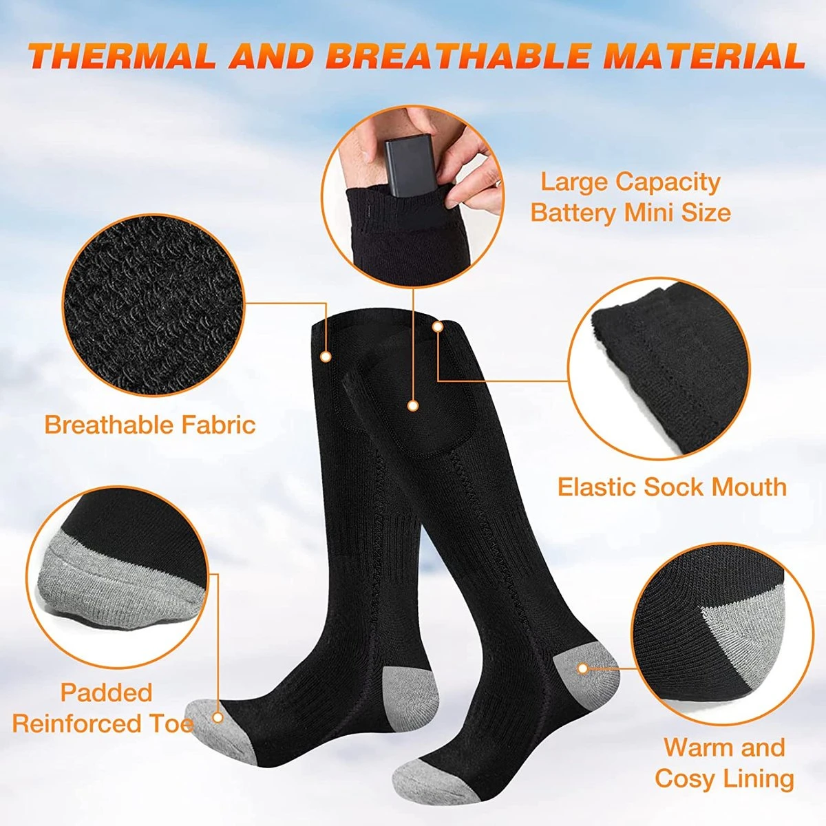 Elektrisch Verwarmde Sokken Met Accu 5 Elektrisch Verwarmde Sokken Met Accu - Afbeelding 3
