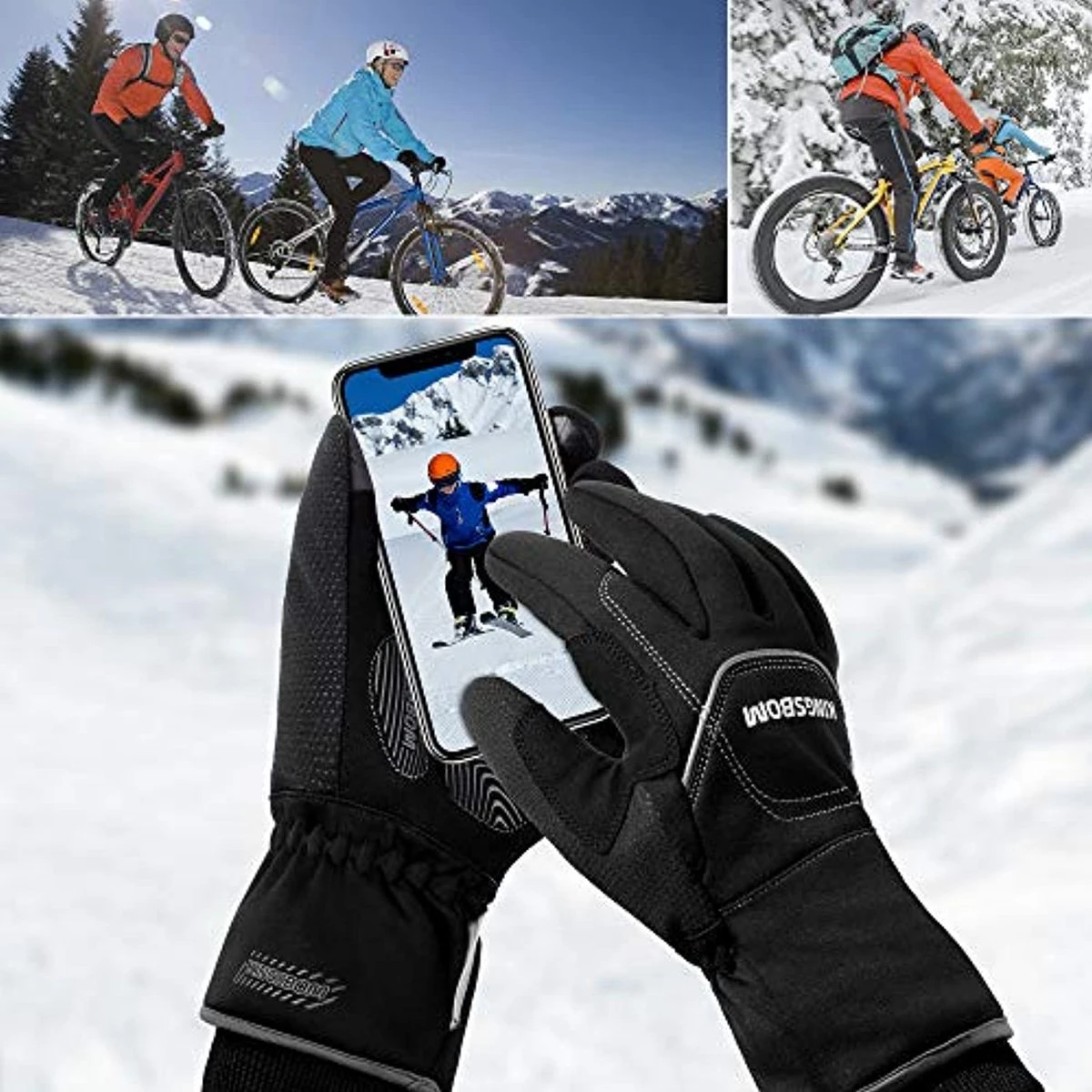 Merkloos Thermische Handschoenen -100°F (-73C) Waterdichte En Winddichte - 3M Thinsulate Winter Touchscreen Warme Handschoenen - Voor Fietsen, Paardrijden, Hardlopen, Buitensporten - Voor Dames En Heren - Zwart 6 Merkloos Thermische Handschoenen -100°F (-73C) Waterdichte En Winddichte - 3M Thinsulate Winter Touchscreen Warme Handschoenen - Voor Fietsen, Paardrijden, Hardlopen, Buitensporten - Voor Dames En Heren - Zwart - Afbeelding 4