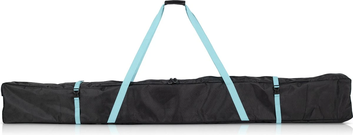 Navaris Skitas Heren En Dames - Tas Voor Een Paar Ski's En Skistokken - Hoes Met Ritssluiting En Schouderriemen - Wintersporttas In Zwart/turkoois 4 Navaris Skitas Heren En Dames - Tas Voor Een Paar Ski's En Skistokken - Hoes Met Ritssluiting En Schouderriemen - Wintersporttas In Zwart/turkoois - Afbeelding 2