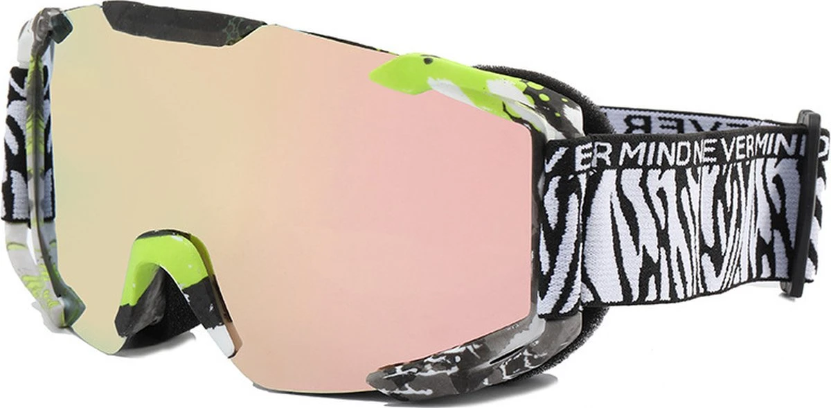 Skibril - Snowboardbril - Crossbril - Roze Spiegel 3 Skibril - Snowboardbril - Crossbril - Roze Spiegel