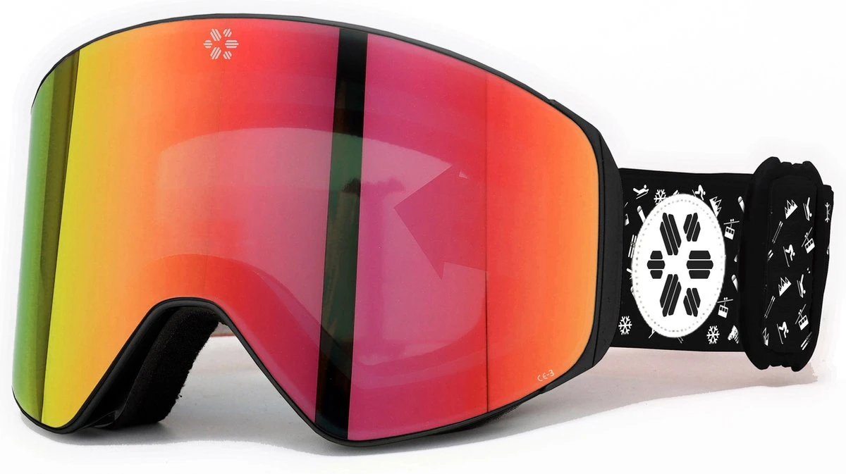 FLAKER Fire Zwart - Magnetische Skibril + Beschermcase - Cat. 3 3 FLAKER Fire Zwart - Magnetische Skibril + Beschermcase - Cat. 3