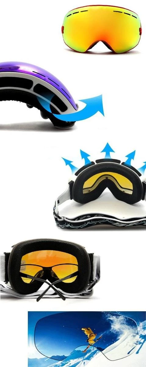 Ski Bril + Hard Case Lens Smoke Zilver Frame Zwart F Type 7 Cat. 0 Tot 4 - ☀/☁ Extra Lens Is Optie. 4 Ski Bril + Hard Case Lens Smoke Zilver Frame Zwart F Type 7 Cat. 0 Tot 4 - ☀/☁ Extra Lens Is Optie. - Afbeelding 2