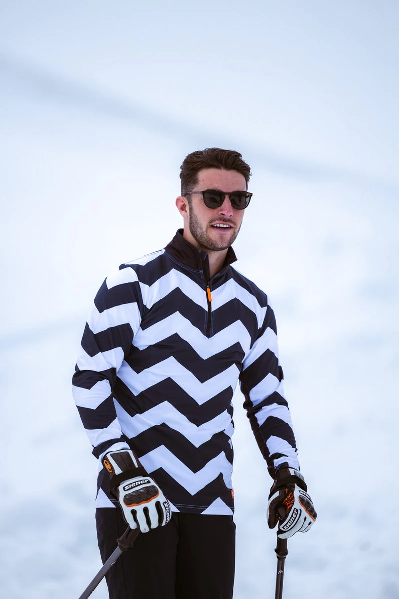 Gareth & Lucas Skipully The Seven - Heren L - 100% Gerecycled Polyester - Midlayer Sportshirt - Wintersport 9 Gareth & Lucas Skipully The Seven - Heren L - 100% Gerecycled Polyester - Midlayer Sportshirt - Wintersport - Afbeelding 7
