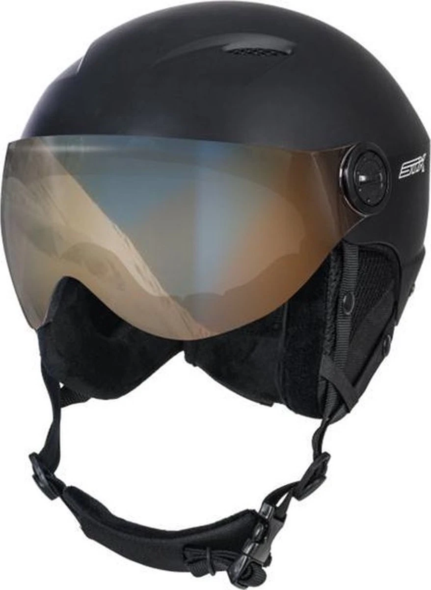 STX Helmet Visor Junior Black Skihelm - Black - Unisex - Maat XS 6 STX Helmet Visor Junior Black Skihelm - Black - Unisex - Maat XS - Afbeelding 4
