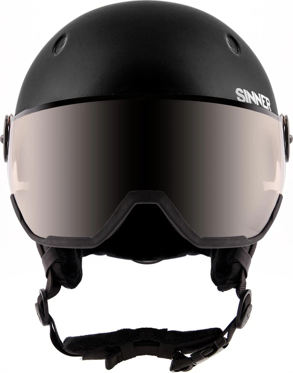 Sinner Titan Visor Trans+ Skihelm Met Vizier | Matte Black | Orange Cat 1-3 | Maat: 63 - 64 Cm 4 Sinner Titan Visor Trans+ Skihelm Met Vizier | Matte Black | Orange Cat 1-3 | Maat: 63 - 64 Cm - Afbeelding 2